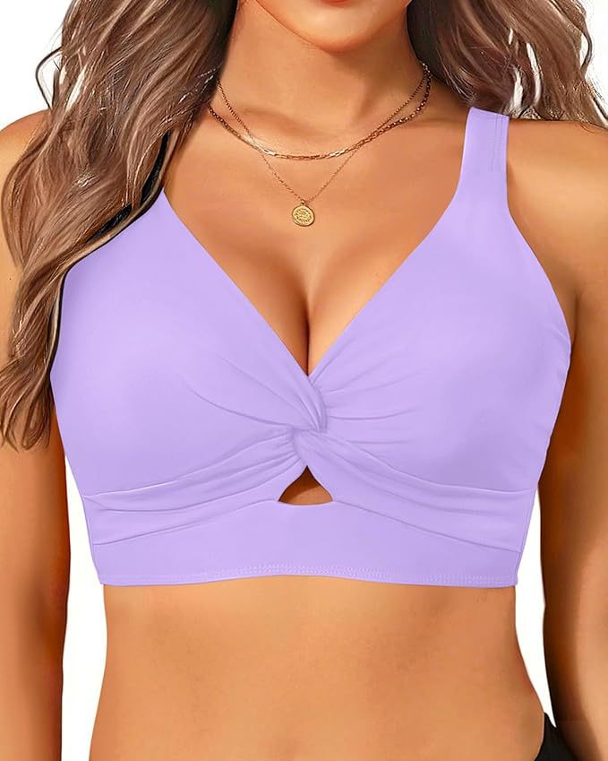 Damen sportliches Bikinioberteil mit floralem Design EB