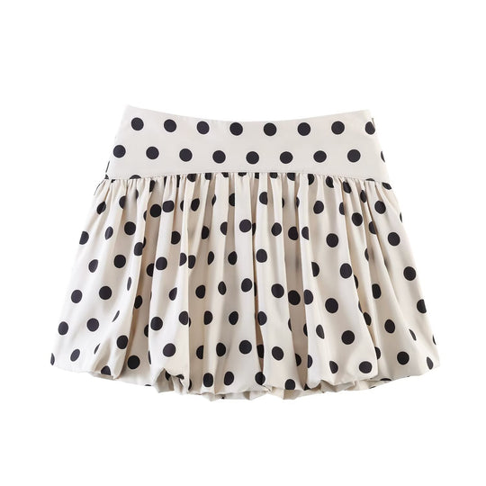 Damen Voluminöser Punkteshort mit bauschigem Saum EB