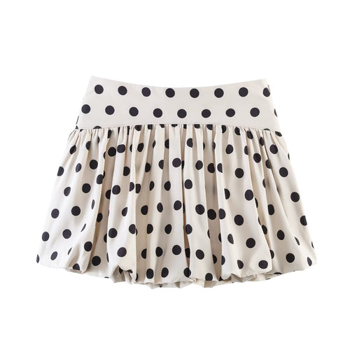 Damen Voluminöser Punkteshort mit bauschigem Saum EB