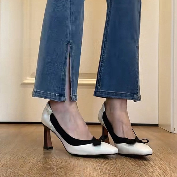 Damen elegante Pumps mit femininem Schleifendetail EB