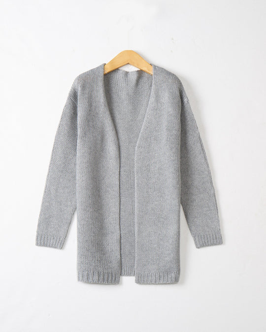 Damen Offene Strickjacke mit lässigem Schnitt und Taschen EB