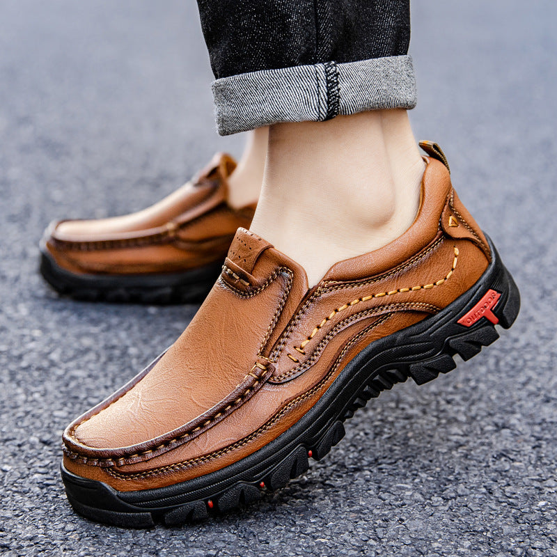 Herren Leder Mokassin mit rutschfester Sohle EB