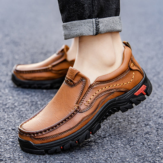 Herren Leder Mokassin mit rutschfester Sohle EB