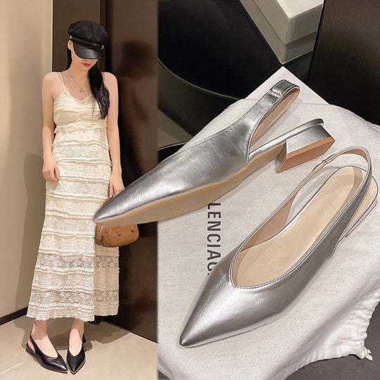 Damen Slingback-Pumps mit elegantem spitzen Design und modischem Blockabsatz EB