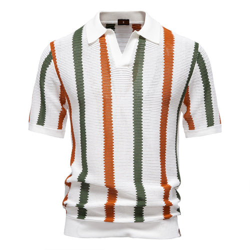 Herren nan kurzärmeliges Strickpolo mit Reverskragen und strukturierter Maschenware EB