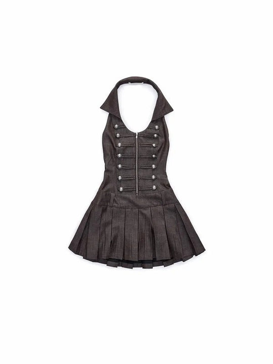 Damen Military-inspirierte Kleid EB