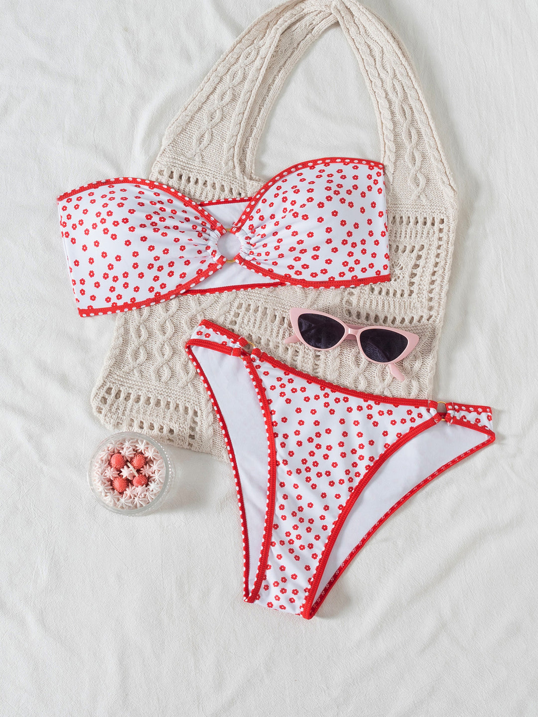 Damen Bandeau Badeanzug Set EB