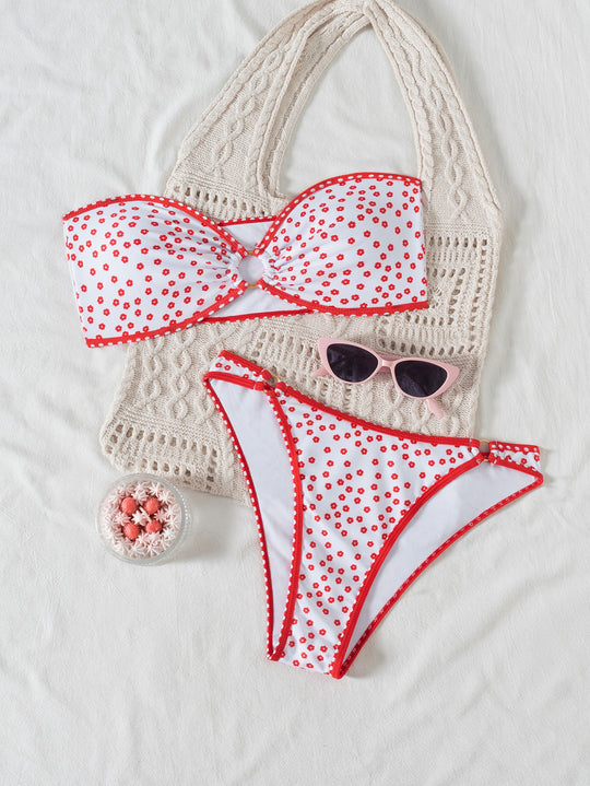 Damen Bandeau Badeanzug Set EB