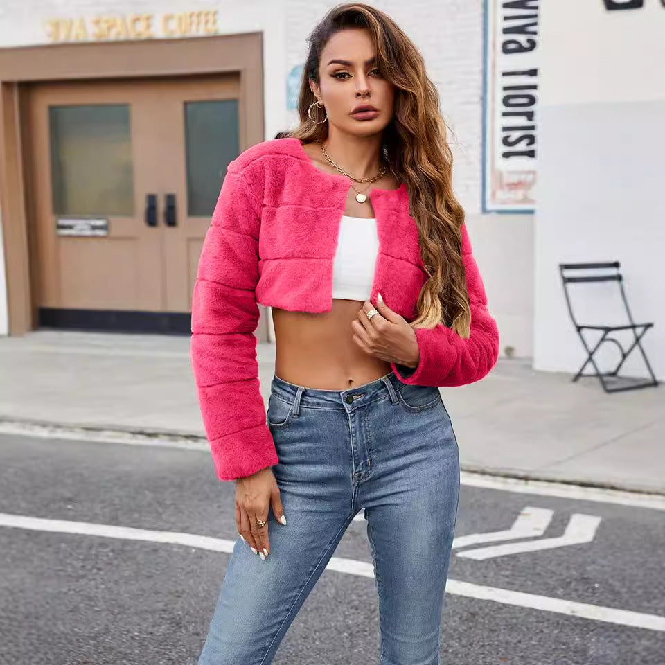 Damen Kurzjacke aus weichem Fleece EB