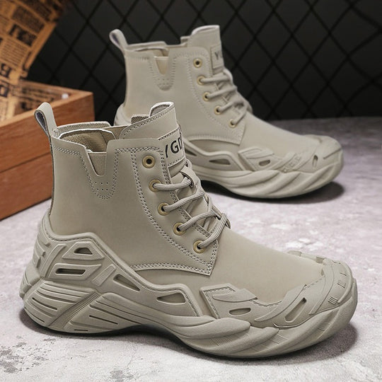 Damen Sportliche High-Top Stiefel mit futuristischem Design und rutschfester Sohle EB