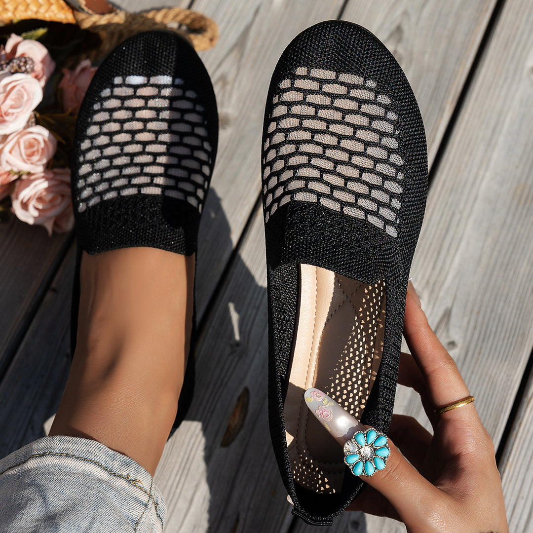 Damen komfortable Slipper mit innovativem Strickdesign EB