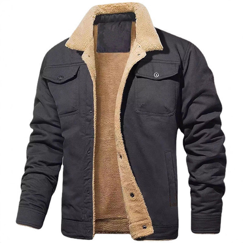 Herren gefütterte Steppjacke im Utility-Stil mit warmem Innenfutter EB