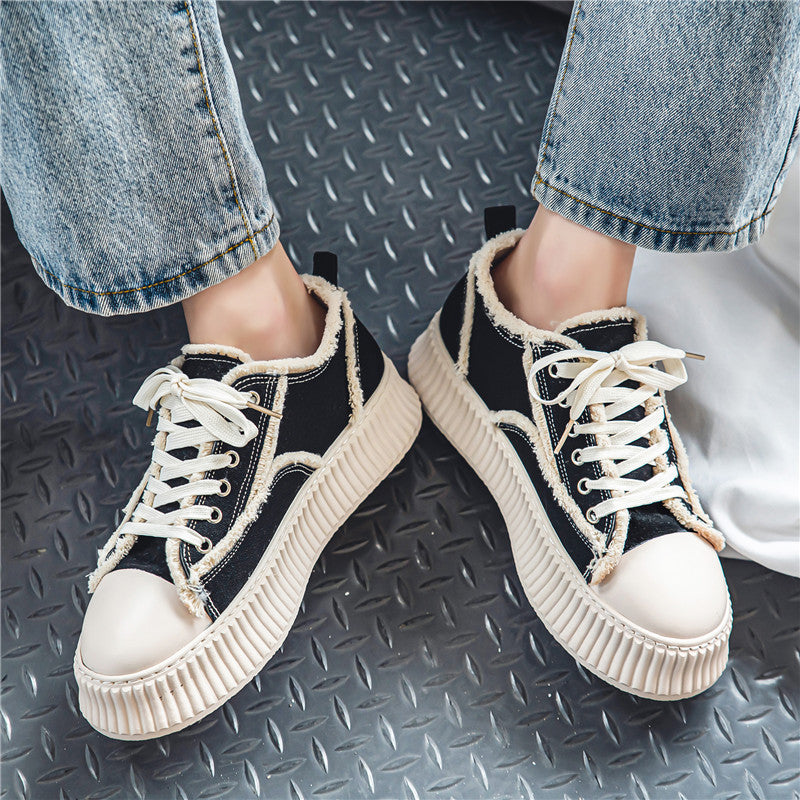 Damen Schnür-Sneaker mit trendigem Design und robustem Gummiboden EB