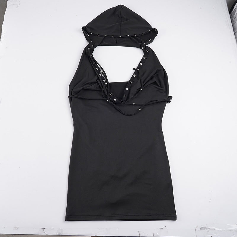 Damen Kapuzensweatshirt mit verspielten Stilelementen und raffinierten Schnürdetails EB