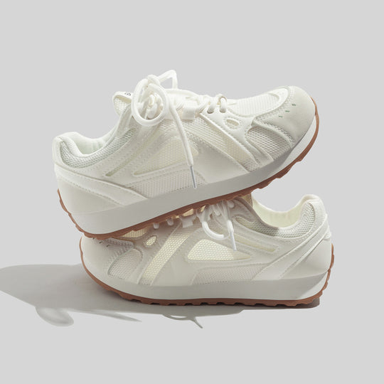 Damen Sportliche Sneakers mit atmungsaktiver Oberflächenstruktur und rutschfester Gummisohle EB