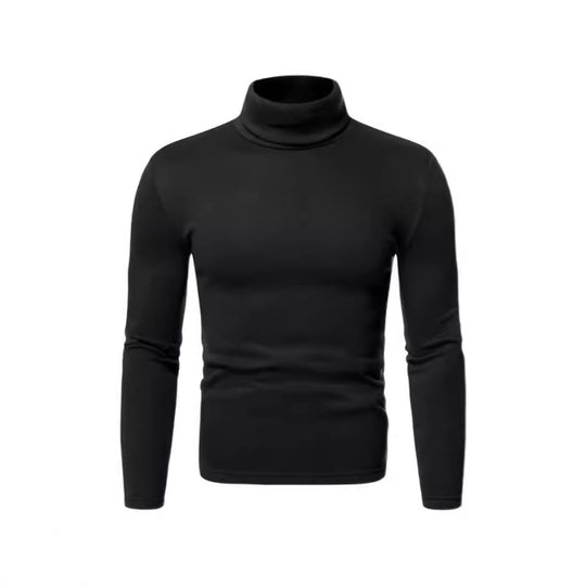 Herren Rollkragenpullover aus weichem Baumwollmix mit körperbetontem Schnitt EB