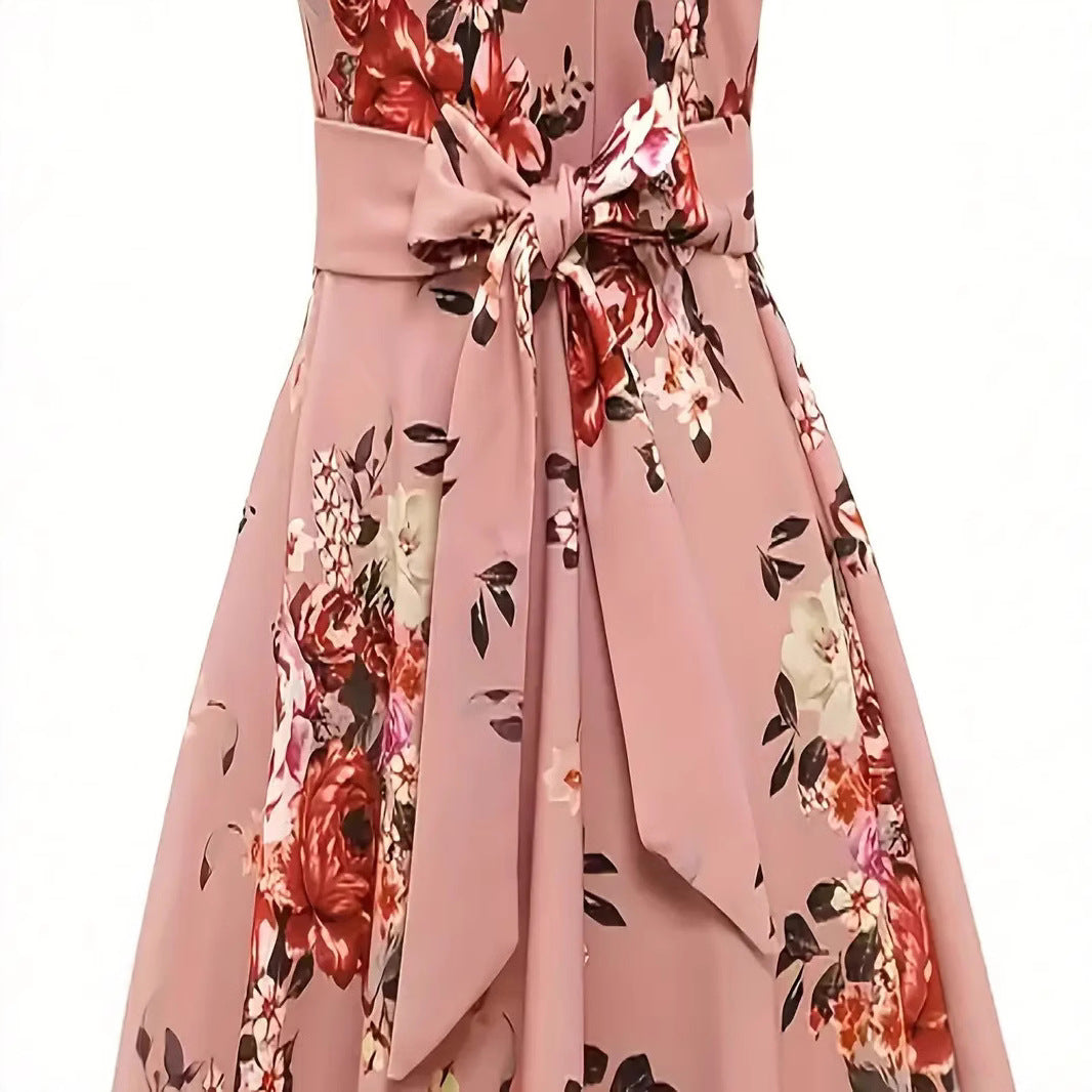 Damen Midi-Kleid mit tailliertem Schnitt und floralem Design EB