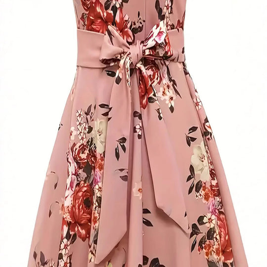 Damen Midi-Kleid mit tailliertem Schnitt und floralem Design EB