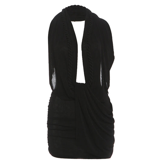 Damen Wickeltop mit raffiniertem Design und tiefem V-Ausschnitt EB