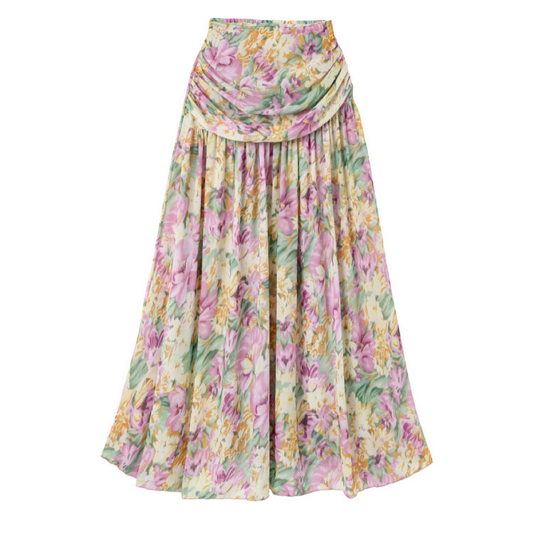 Damen Einseitiger Badeanzug mit floralen Mustern und glamouröse Kette EB