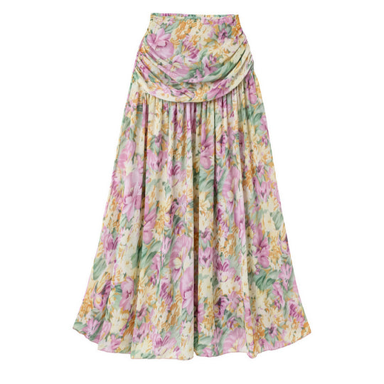 Damen Einseitiger Badeanzug mit floralen Mustern und glamouröse Kette EB