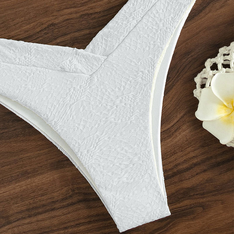 Damen Triangel-Bikini mit elegantem Knoten-Design und hohem Beinausschnitt EB