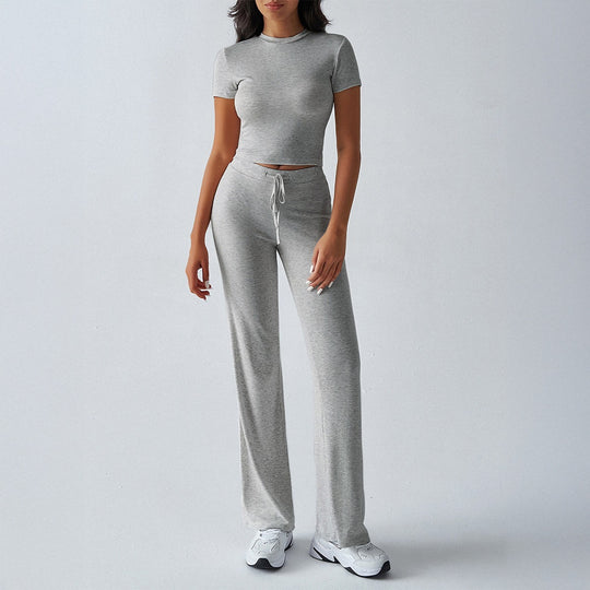 Damen Sportliches Lounge-Set mit elastischem Bund und figurbetontem Oberteil EB