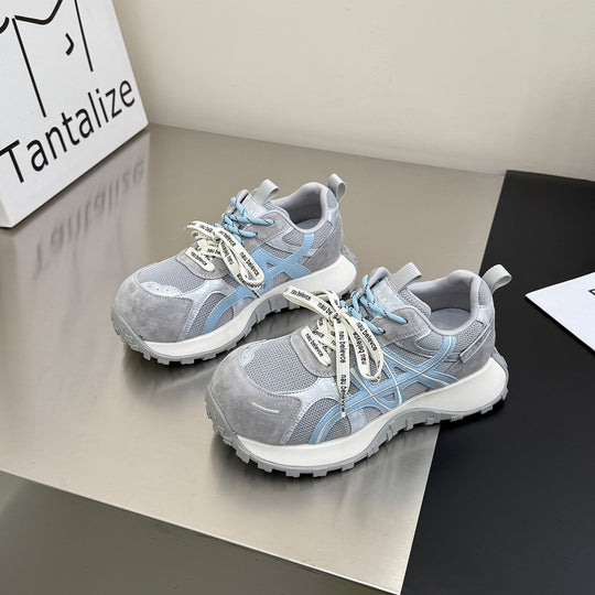 Damen Sportliche Sneakers mit atmungsaktiver Mesh-Oberfläche und robustem Sohlenprofil EB
