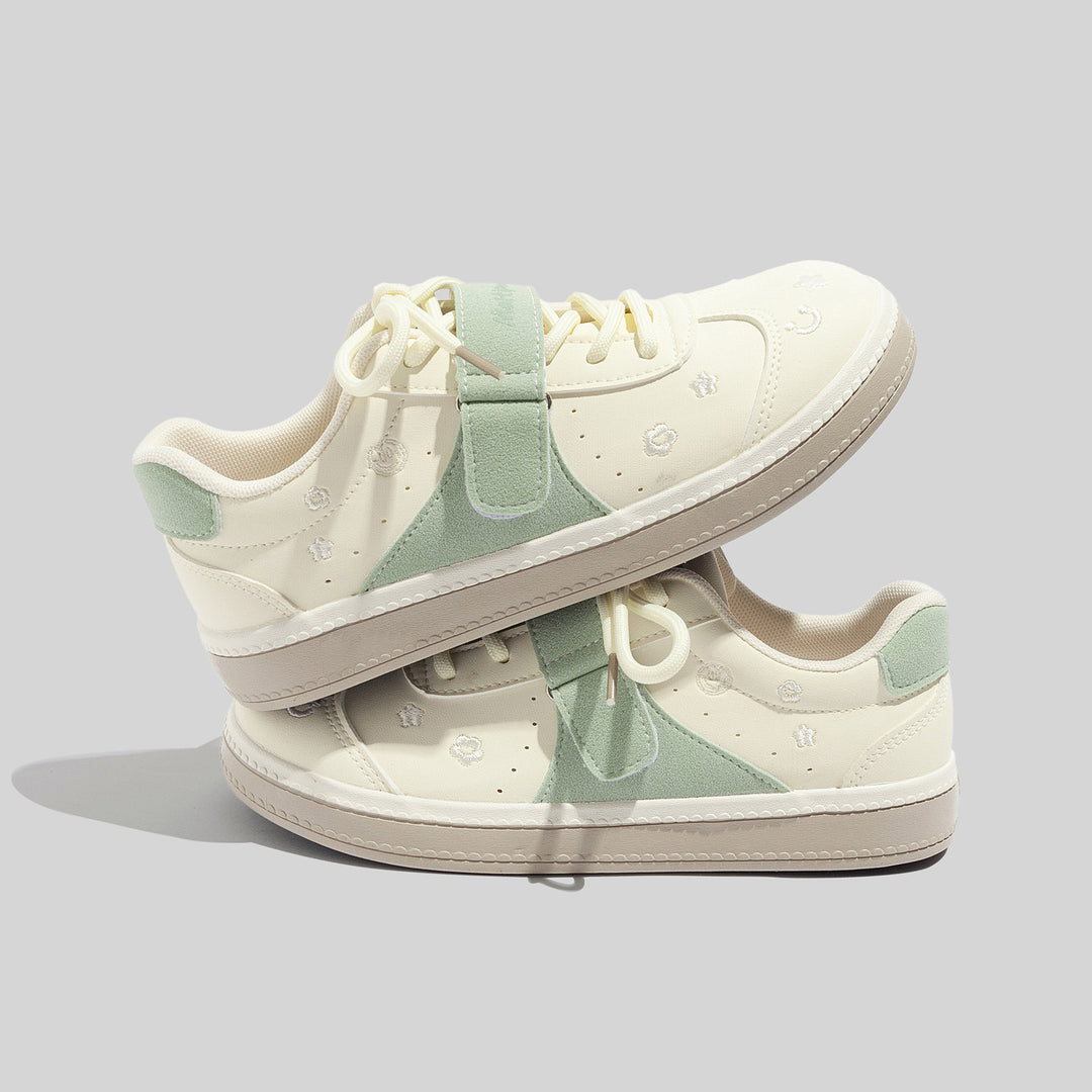 Damen Sneakers mit floralem Design und praktischem Klettverschluss EB