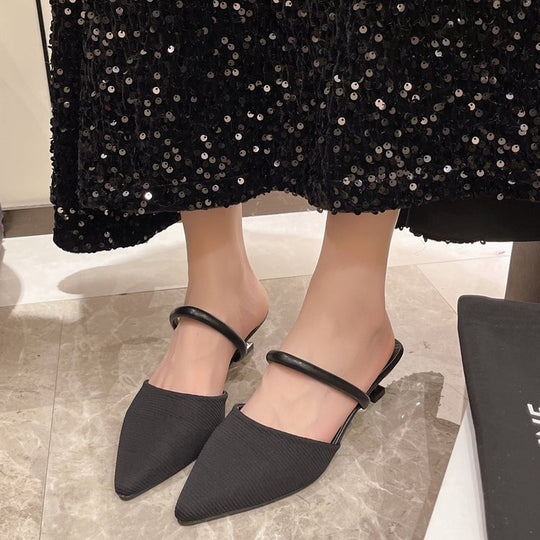 Damen elegante Slingback-Pumps mit modernem Kitten-Absatz EB