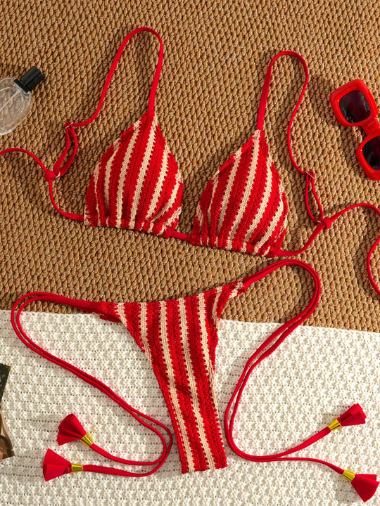 Damen Strappy Bikiniset mit verstellbaren Trägern EB