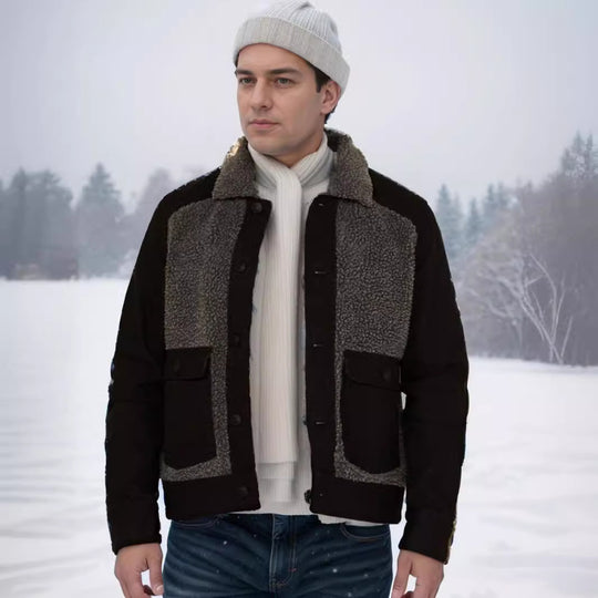 Herren warme Fleecejacke mit praktischen Taschen und weichem Kragen EB