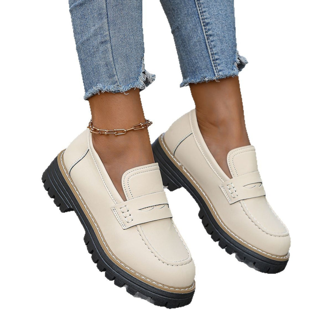 Damen robuste Loafer mit markanter Profilsohle, weichem Veloursoptik-Obermaterial und gepolstertem Komfortfußbett EB