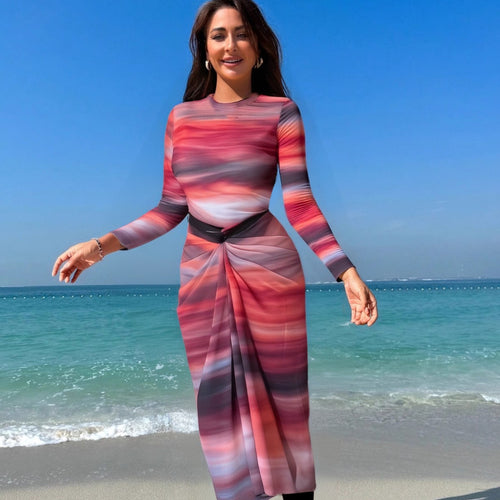 Damen eleganter Strandanzug mit Wickeloptik EB