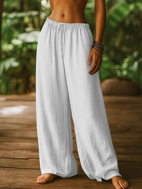 Damen Weite Leinenhose EB