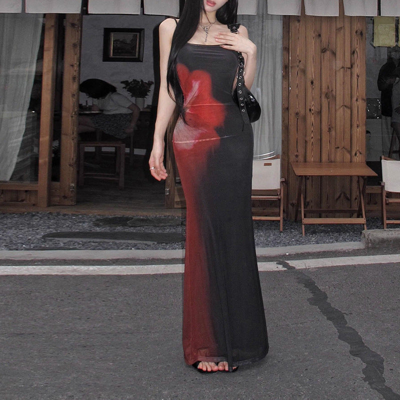 Damen figurbetontes Minikleid mit asymmetrischem Design und einzigartigem Farbverlauf EB
