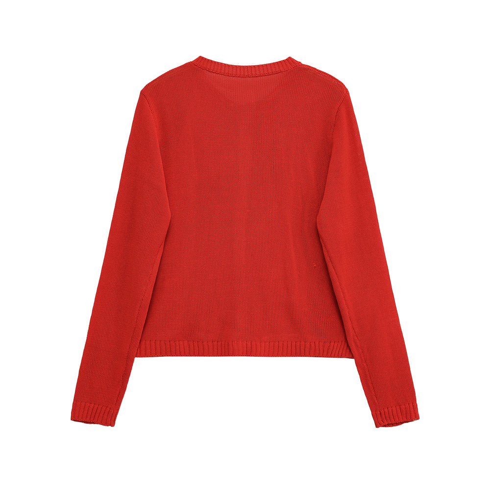 Damen bequeme Strickjacke mit Knopfdetails und aufgesetzten Taschen EB