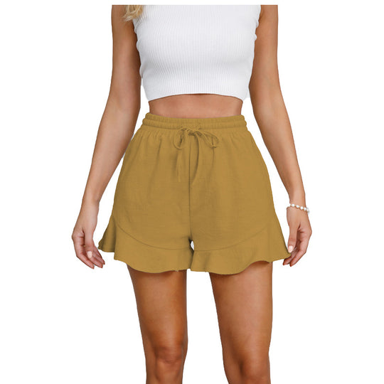 Damen Luftige kurze Rüschenshorts EB