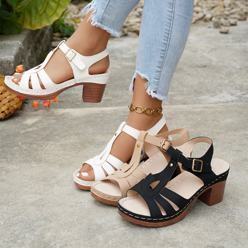Damen elegante Sandalen mit Absatz EB