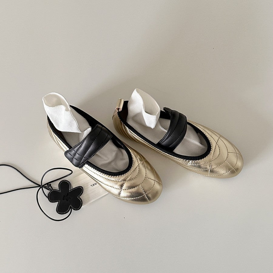Damen Ballerina mit innovative Riemenverzierung und komfortablem Fußbett EB