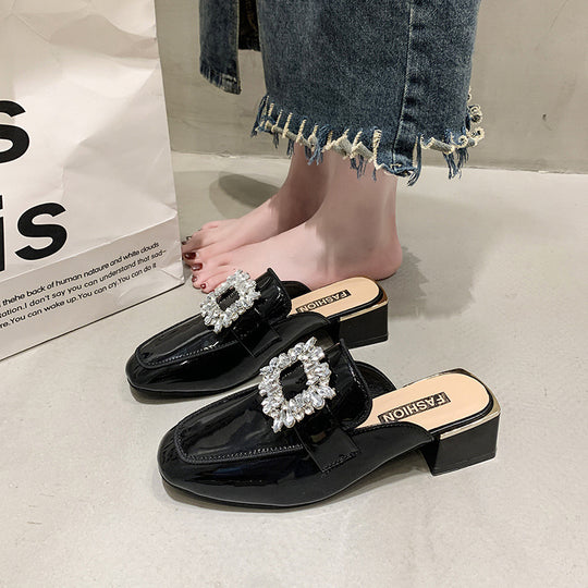 Damen Glamouröse Mules mit funkelndem Bling-Riemen EB