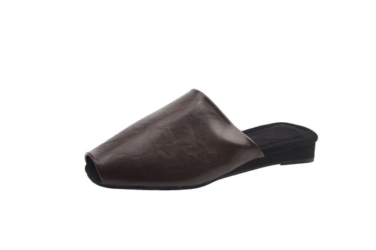 Damen Offene Mules aus hochwertigem Leder mit rutschfester Sohle EB