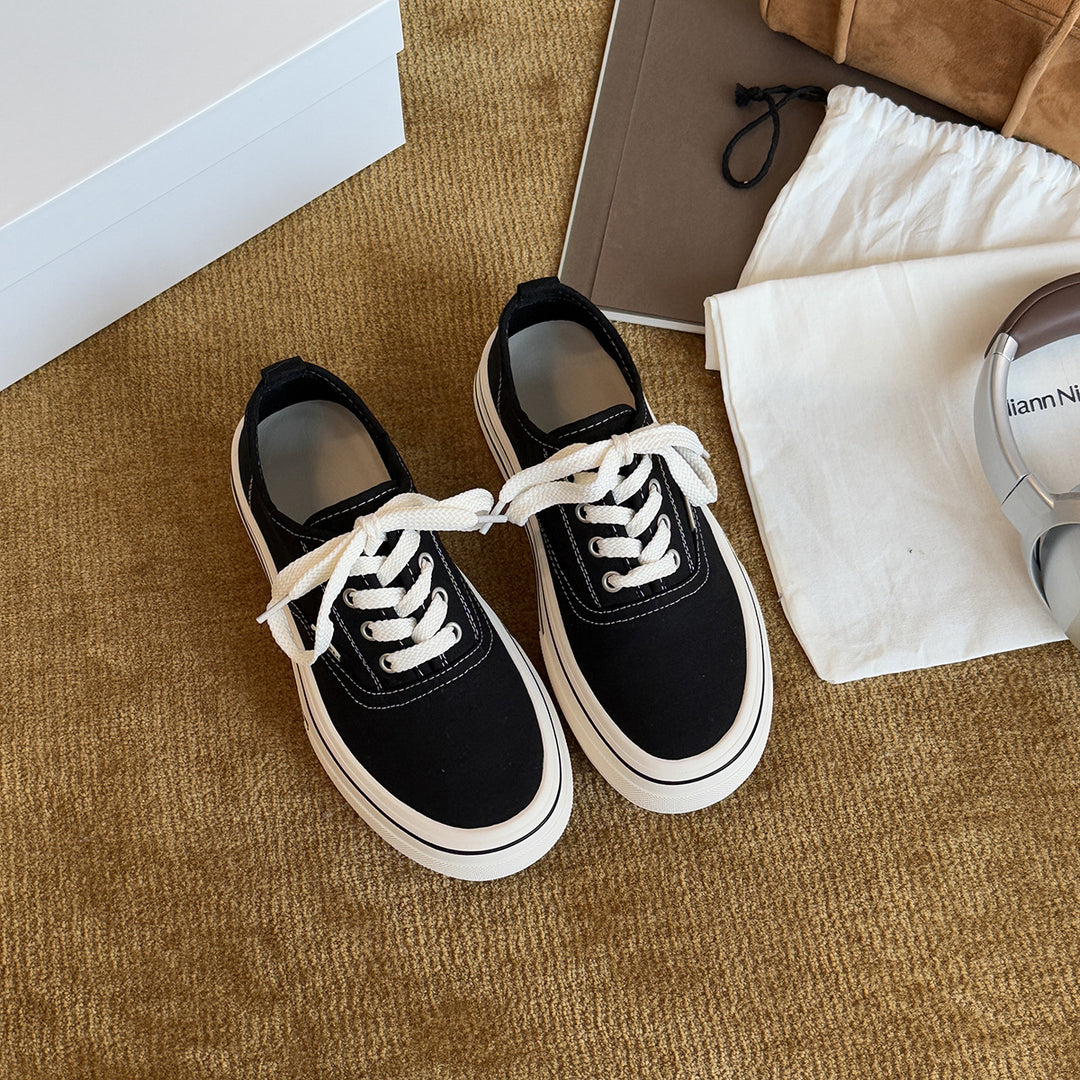 Damen Casual Sneakers im Vintage-Stil mit robustem Gummiboden und atmungsaktivem Canvas-Obermaterial EB