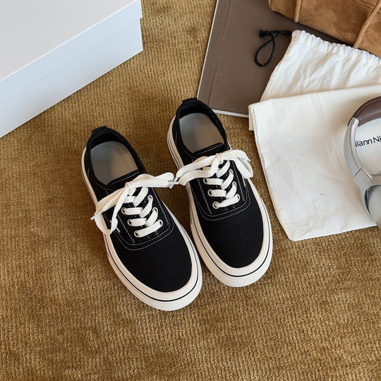 Damen Casual Sneakers im Vintage-Stil mit robustem Gummiboden und atmungsaktivem Canvas-Obermaterial EB