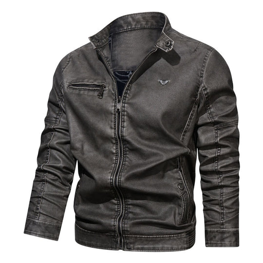 Herren Jeansblouson im Aviator‑Style mit Vintage‑Waschung und Reißverschlusstaschen EB