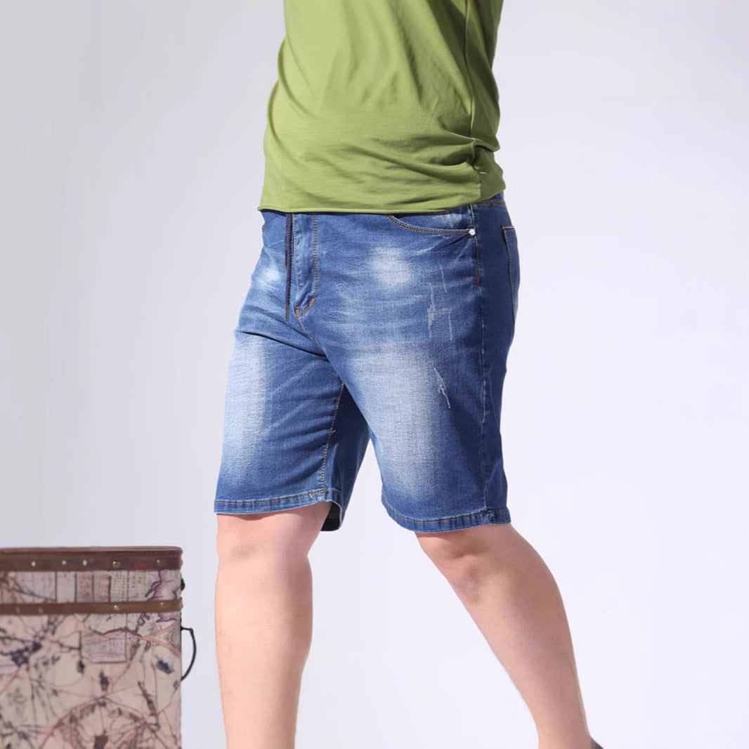 Herren Denim-Shorts mit elastischem Bund und lässigem Schnitt EB
