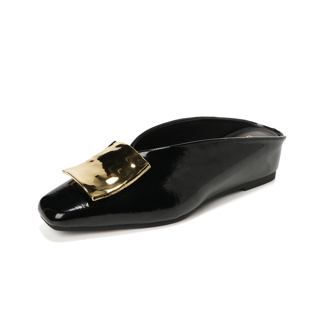 Damen elegante Mules mit modischer Schnalle EB