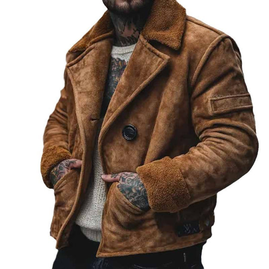 Herren lässige Wildlederjacke mit weichem Innenfutter EB