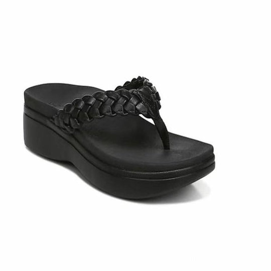 Damen Stylish geflochtene Zehentrenner mit komfortablem Plateau EB