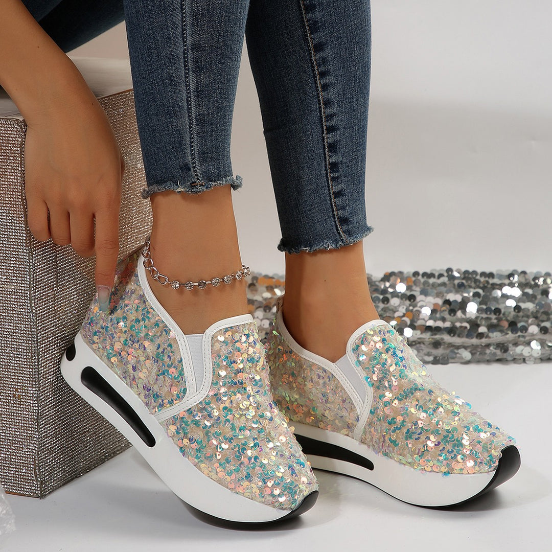 Damen Slip-On Sneakers mit floralem und atmungsaktivem Obermaterial EB